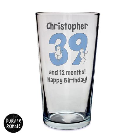 Personalised Purple Ronnie Big Age Male Straight Sided Pint Glass £10.99